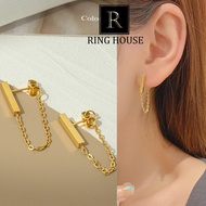 (Titan) E72 Khuyên Tai Bông Tai Nữ Titan Không Đen Gỉ Khối Nhật Thả Đẹp