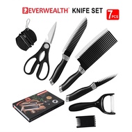 Set Pisau Gunting Good Quality Sharp Knife Kitchen Cleaver Slicing Chef Knife 7Pcs Gift Set (Knife+Peeler+Scissor)