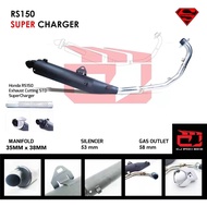 EXHAUST EKZOS CJ IPOH BIKE RS150 RS 150 RS150R SUPER CHARGER 35MM X 38MM STAINLESS STEEL EXZOS