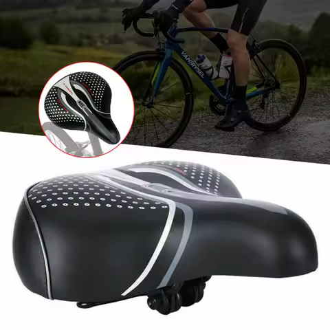 Electric Bike Suspension PU Leather MTB Bike Seat Suspension Comfort Bicycle Saddle Cushion Shock Ab