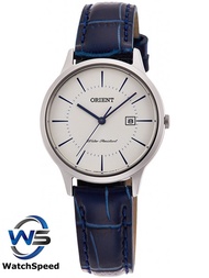 Orient Watch RF-QA0006S Women Silver Blue Leather Strap