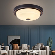 Cross-Border Black Gold-Painted Glass LED Ceiling Light Bedroom Aisle Restaurant American Round Ceil