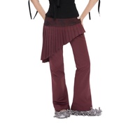 Aeie tbsp. MERIDA PANTS — layered bootcut PANTS with asymmetrical pleated skirt