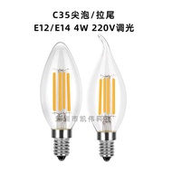 Led Bulb 4W Candle Light e14E12 Screw 220V Dimmable Filament Bulb Edison Glass Sharp Bulb