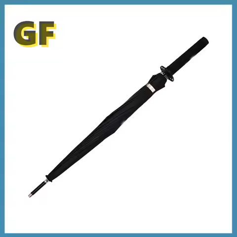 Straight Umbrella with Long Handle, Windproof Samurai Sword, Japanese Katana, Ninja-like, Sun, Rain,