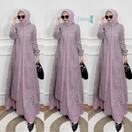 Hayya Dress New Brocade/ Muslim Dress Crinkle Mix Brocade Dress Hayya Dress Luxury Party Dress