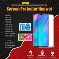 MURAH HUAWEI Clear Black TEMPERED GLASS Huawei Nova 4 3lite Honor 810 P20 30 Pro Mate 10 20x