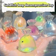 Han Squishy Toy Goldfish Bag Mochi Soft Rubber Toy Cute Goldfish Pinching Slow Rebound Deion Vent To