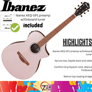 Ibanez Guitar Ibanez AEWC12 RGF AEWC Series Acoustic Electric Guitar Rose Gold Metallic Flat ibanez 