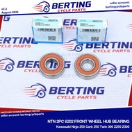 NTN 2PC 6202 FRONT WHEEL HUB BEARING Kawasaki Ninja 250 Carb 250 Twin 300 Z250 Z300
