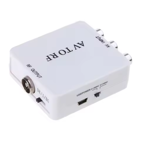 AV To RF Video Converter Driverless Adapter TV Signal Switcher RCA CVSB to RF Adapter Converter For 