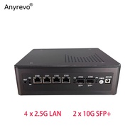 Anyrevo Fan Mini PC Intel Core i3-1215U i5-1245U I7-1365U 8505 2x 10G SFP  4x Intel 2.5G i226-V Lan 