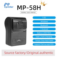 printer thermal Printer Bluetooth Portable baterai mini printer kasir 58M printer barcode label prin
