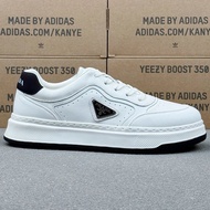 Prada Prada White Shoes Thick-Soled Logo Lace-Up Sports Casual Men's Shoes