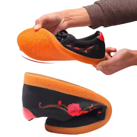 USHINE Canvas Tai Chi Tendon Boots Good Quality Martial Arts Shoes Soft Bottom Practice Kung Fu Shoe