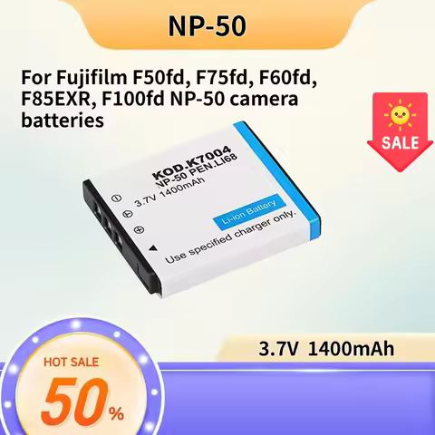 3.7V 1400mAh Compatible with Fujifilm F50fd, F75fd, F60fd, F85EXR, F100fd NP-50 camera batteries and