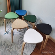 Sylle Wholesale Network Simple Color Wooden Stool Style Multi-Wood Red Nordic Tripod Modern Dining T