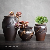 Breathable Flower Pot Creative Ceramic Plant Old Pile Pot Master Stoneware Green Plant Pottery Pot Handmade Flower Pot