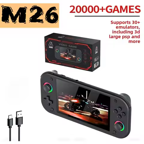 M26 Retro Handheld Game Console Supports 30+Simulators ，Built in 128G20000+Games 5.1-inch 3D IPS Scr