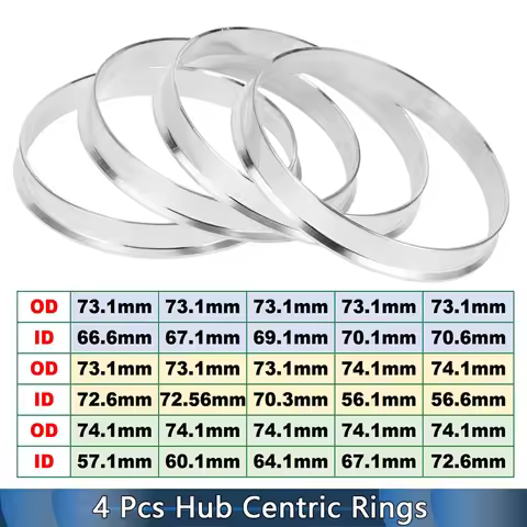 Car Aluminum Alloy Wheel Hub Centric Rings center Bore 60.1-57.1 64.1-60.1 67.1-56.6 73.1-59.5 73.1-