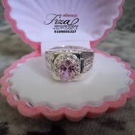 cincin lelaki permata pink silver 925, cincin lelaki perak 925 batu pink, silver 925 men ring in pin