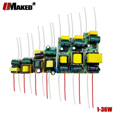 LED Driver 300mA 1-3W 3-5W 4-7W 8-12W 12-18W 18-25W 25-36W Inside PCB LED Power Supply AC85-265V 1W 