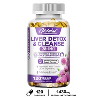 Liver Detox & Cleanse Capsules - Milk Thistle and Apple Cider Vinegar - 80% Silymarin - Liver Health