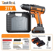 TASKTOOL สว่านไร้สาย สว่านแบตไร้สาย สว่านกระแทก 3 ระบบ แบตเตอรี่ Li-ion รุ่นใหม่ พร้อมดอกสว่าน และ อ