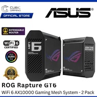ASUS ROG RAPTURE GT6 (2-PACK) AX10000 TRI-BAND WIFI 6 GAMING MESH SYSTEM WITH AURA RGB & SUPPORT 160
