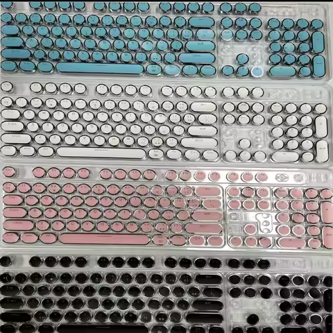 Punk Keycaps French Korean Russian Spanish Thai Taiwanese Phonetic Mechanical Keyboard Round Keycaps