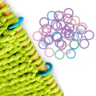 [CSS]40Pcs Round Stitch Markers Metal Bright Colors Crochet Locking Markers For Sewing DIY