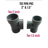 1,5 Inch pvc tee - 2 Inch pvc tee Socket Pipe Connection