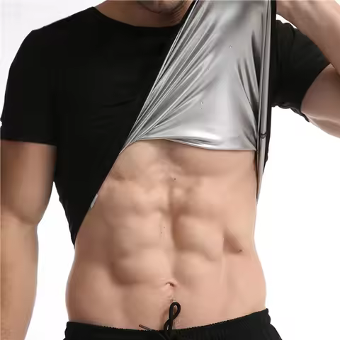 High Elasticity Men's Sweatshirt Gym Workout Shapewear Shapewear Vest Slim Fit Sauna Compression War