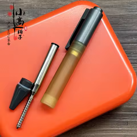 1PC Mini Titanium Alloy EDC Pocket Pen PEI Model A Convenient Carry-on Stress-relief Push-type Pen I