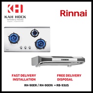 RINNAI RH-90ER / RH-90ERi SLIMLINE HOOD + RB-93US 3 BURNER BUILT-IN HOB STAINLESS STEEL BUNDLE