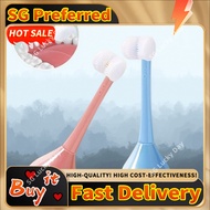 Kids Three Sided 3D Tumbler Toothbrush Soft Silicone Bristles Age 2-12 Toothbrush For Children Kids 