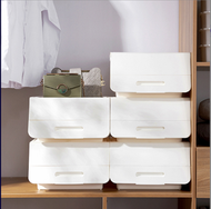 U2（1個/白色）揭蓋式塑膠儲物箱 連蓋河馬口收納箱 前開式收納儲物箱 收納箱 塑料前開式儲物箱 玩具整理箱 零食收納盒 衣服翻蓋收納箱 兒童玩具零食雜物內衣收納盒