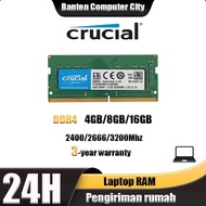Best Delivery Laptop RAM DDR4 4GB 8GB 16GB Crucial Notebook RAM DDR4 24MHZ 2666MHZ SODIMM Memory For