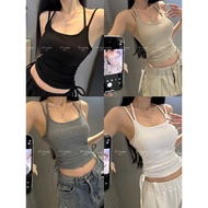 ‼️The Next Day Arrived ️#B6 26CC Y2K With Cups Double Shoulder Straps Side Drawstring Cute Threaded 