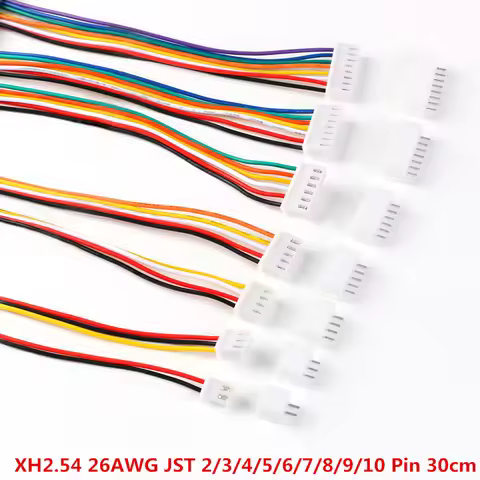 10Sets JST XH2.54 XH 2.54mm Wire Cable Connector 2/3/4/5/6/7/8/9/10 Pin Pitch Male Female Plug Socke