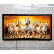 White Horse Wall Decoration Plus Large Frame