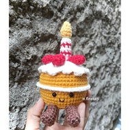 GANTUNGAN Jellycat Cake Knitted Keychain