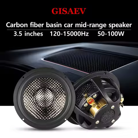 3.5-inch carbon fiber basin car mid-range speaker, 3-inch car center speaker, luxury car two-way thr