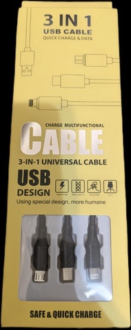 三合一充電線 （micro usb, type c, lightning)