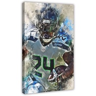 TIEMUZHEN Sports Star Athlete Poster Marshawn Lynch 1 Canvas Poster Bedroom Decor Sports Landscape O