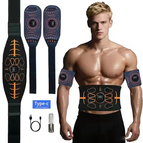 Electronic Abs Stimulator Smart Muscle Toner EMS Abdominal Toning Belt Body Massage Fitness Strength