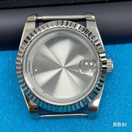 36mm Stainless Steel Watch Case For 8215 2813 8205 8200 Movement Fluted Bezel Mineral Glass Case