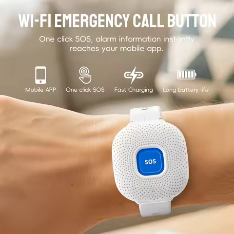 Tuya WiFi Emergency SOS Bracelet for Elderly Fall Personal Alert System Waterproof SOS Watch For Hos
