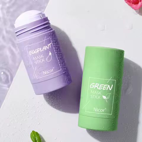 Girl Green Tea Solid Mask Deep Cleaning Mud Mask Stick Oil Control Anti-Acne Masks Eggplant Whitenin