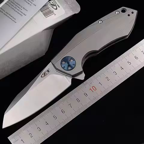JUFULE Gray Titanium Handle New Box 0456 Mark 204P Logo Folding Ceramics Bearing Flipper Hunting Cam